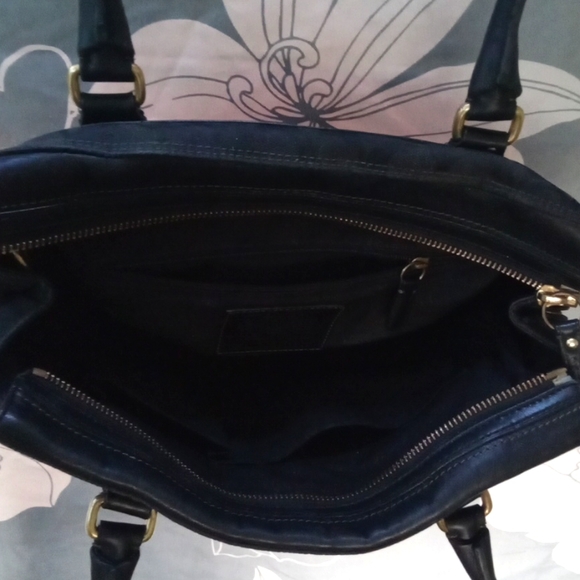 Coach Hampton D0773-11062 Signature Black Handbag Tote Zippered Medium - Picture 5 of 5